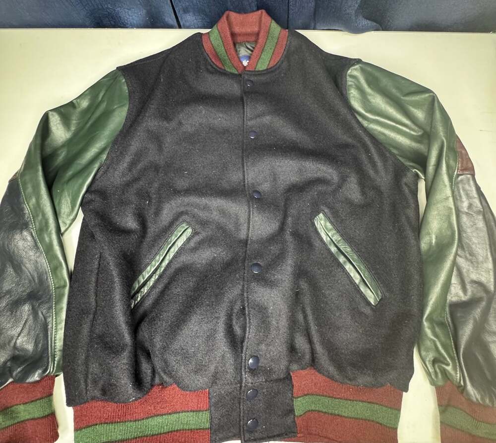 Frito Lay Wool Leather Varsity Jacket Size L Black Multi Snacks